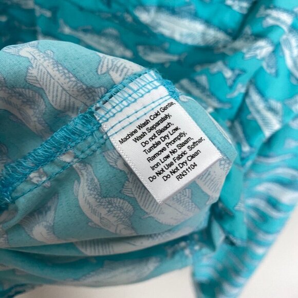 Ocean & Coast Fishing Button Down Shirt Long Sleeves Mens Large Nylon Blue - Picture 4 of 9